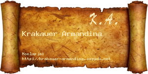 Krakauer Armandina névjegykártya